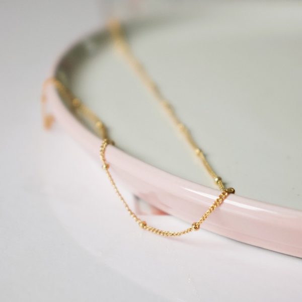Satellite Beaded Chain Necklace - Gold