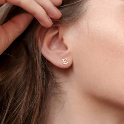 Initial Stud Earrings - Gold