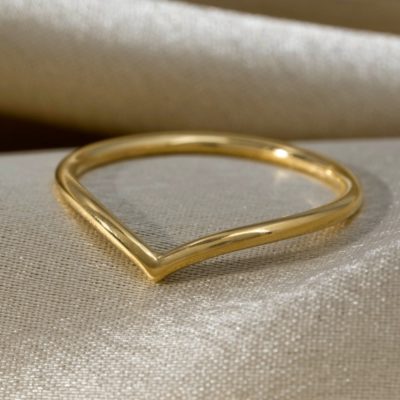 Wishbone gold rings or silver rings, fine jewellery handmade jewellery in solid gold