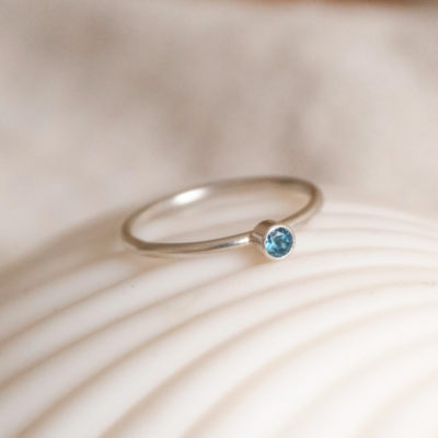 Sea Blue Topaz Ring - Gemstone Ring - Sterling Silver Ring