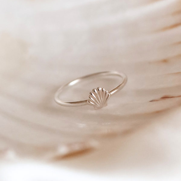 Shell Stacking Ring - Sterling Silver