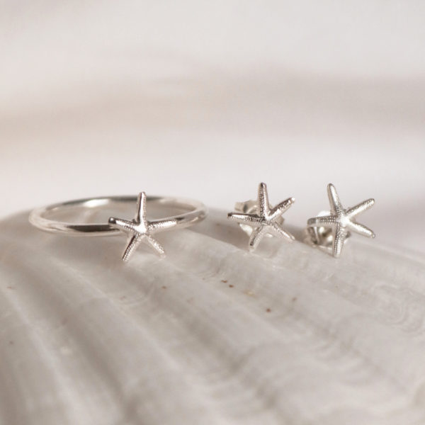 Starfish Earrings & Ring Set - Coastal Jewellery